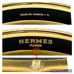 HERMES Enamel Emaile Bangle Bracelet GP Blue x Green x Multicolor with Box