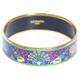 Hermes Enamel Gm Shell Motif Bangle Bracelet Blue Gold