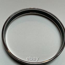HERMES Enamel PM 65 Narrow Bangle Bracelet Palladium rim, Purple and Blue