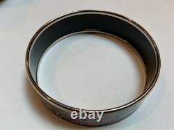 HERMES Enamel PM 65 Wide Bangle Bracelet Palladium rim, blue and red