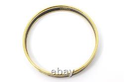 HERMES Enamel PM Bangle Bracelet Blue Gold Cloisonne Box Authentic Vintage YK834