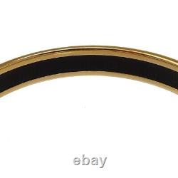 HERMES Enamel PM Cloisonne Bangle Bracelet Gold Blue Austria Accessory 62MY374