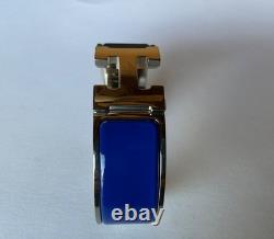 HERMES GM size Royal blue Enamel Palladium HW Clic Clac H Bangle Bracelet