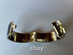 HERMES GM size Royal blue Enamel Palladium HW Clic Clac H Bangle Bracelet