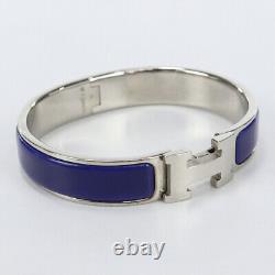 HERMES H700001FP Bangle Click Classic PM bracelet metal, enamel blue Women