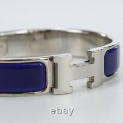 HERMES H700001FP Bangle Click Classic PM bracelet metal, enamel blue Women