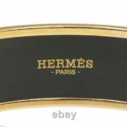 HERMES Leopard Blue & Gold Enamel Bangle Bracelet #051119