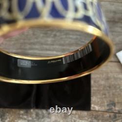 HERMÈS Lift Profile Bracelet Gold Blue Bangle Bracelet New In Box
