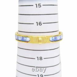 HERMES Mini Clic Kelly Bracelet Blue Enamel Gold Plated