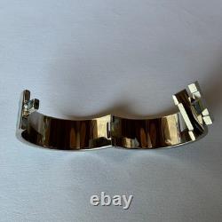 HERMES PM size Indian Blue Enamel Palladium HW Clic Clac H Bangle Bracelet
