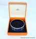 Hermes Printed Enamel Blue Wide Bracelet Size 70mm 100% Authentic With Box