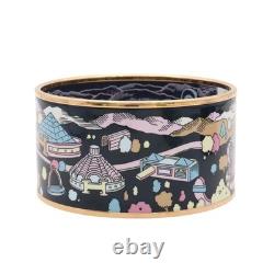 HERMES Tout en Clic Bracelet Blue Enamel Rose Gold Plated H155320FOL365