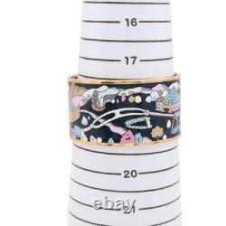 HERMES Tout en Clic Bracelet Blue Enamel Rose Gold Plated H155320FOL365