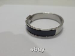 HERMES clic cadenas bracelet blue enamel silver ST1109 Made In France