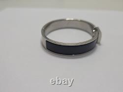 HERMES clic cadenas bracelet blue enamel silver ST1109 Made In France