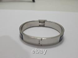 HERMES clic cadenas bracelet blue enamel silver ST1109 Made In France