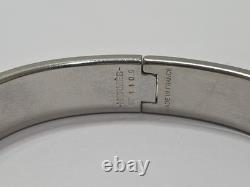 HERMES clic cadenas bracelet blue enamel silver ST1109 Made In France