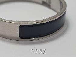 HERMES clic cadenas bracelet blue enamel silver ST1109 Made In France