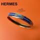 Hermes Enamel Bangle Pm Bracelet Blue Ladies From Japan I7778