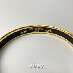 HERMES enamel bangle PM bracelet blue ladies from Japan i7778