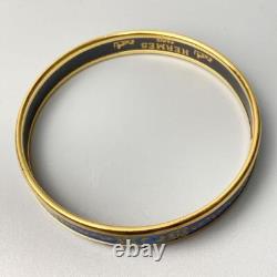 HERMES enamel bangle PM bracelet blue ladies from Japan i7778