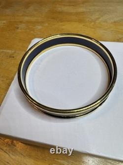 Halcyon Days Blue & Gold Enamel Elephant Bangle Bracelet Signed