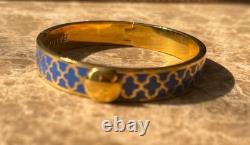 Halcyon Days Blue/gold Enamel Bangle Bracelet