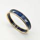 Halcyon Days Elephant Parade Navy Blue Enamel 18kt Gold Plated Bangle Bracelet