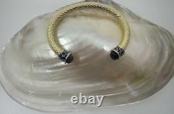 Halcyon Days Minoan Torque Cobalt & Gold Bangle