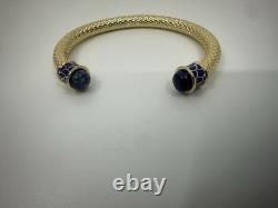 Halcyon Days Minoan Torque Cobalt & Gold Bangle
