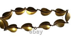 Hans Myhre Blue Enamel Leaf 925 Sterling Norweigan Necklace Bracelet Set Retro