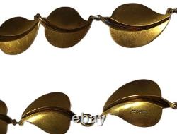 Hans Myhre Blue Enamel Leaf 925 Sterling Norweigan Necklace Bracelet Set Retro