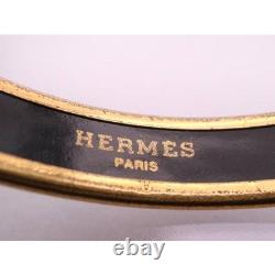 Hermes Authentic bracelet bangle enamel PM belt pattern cloisonne blue no box