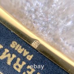 Hermes Bangle Bracelet Blue Enamel Sailing Boat Ship & Sun Gold Rim 65 withBox