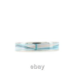 Hermes Bangle Bracelet Printed Enamel Medium Blue