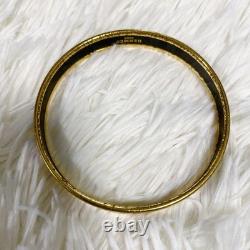 Hermes Bangle Enamel Cloisonne Animal Blue Design Vintage From Japan