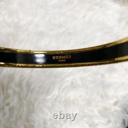 Hermes Bangle Enamel Cloisonne Animal Blue Design Vintage From Japan