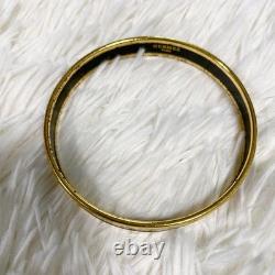 Hermes Bangle Enamel Cloisonne Animal Blue Design Vintage From Japan
