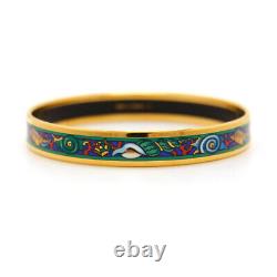 Hermes Bangle Enamel Emaile PM Shell Sea Cloisonné Green Blue Bracelet withBox