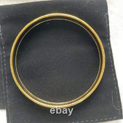 Hermes Bangle Enamel PM Cloisonne Gold Blue Bracelet Gold 19.5cm 7.7 Unused