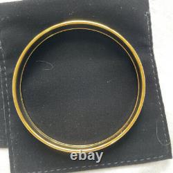 Hermes Bangle Enamel PM Cloisonne Gold Blue Bracelet Gold 19.5cm 7.7 Unused