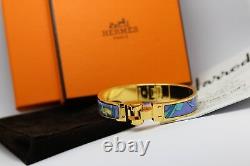 Hermes Blue Enamel Brides De Gala Bangle Bracelet+Gift receipt- Used once