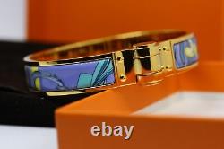 Hermes Blue Enamel Brides De Gala Bangle Bracelet+Gift receipt- Used once