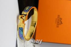 Hermes Blue Enamel Brides De Gala Bangle Bracelet+Gift receipt- Used once