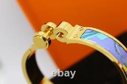 Hermes Blue Enamel Brides De Gala Bangle Bracelet+Gift receipt- Used once