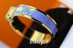 Hermes Blue Enamel Brides De Gala Bangle Bracelet+Gift receipt- Used once