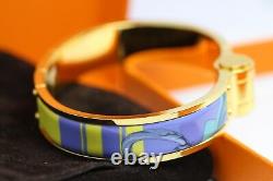 Hermes Blue Enamel Brides De Gala Bangle Bracelet+Gift receipt- Used once