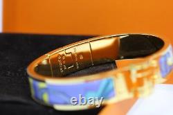 Hermes Blue Enamel Brides De Gala Bangle Bracelet+Gift receipt- Used once