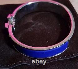 Hermes Blue Enamel H Bracelet ST0134 Click Clasp 8 Oval (No Box Or Insert)