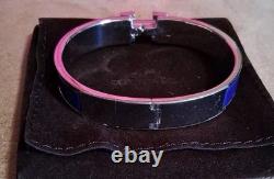 Hermes Blue Enamel H Bracelet ST0134 Click Clasp 8 Oval (No Box Or Insert)